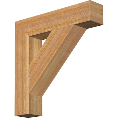 Traditional Block Rough Sawn Bracket, Western Red Cedar, 4W X 20D X 20H